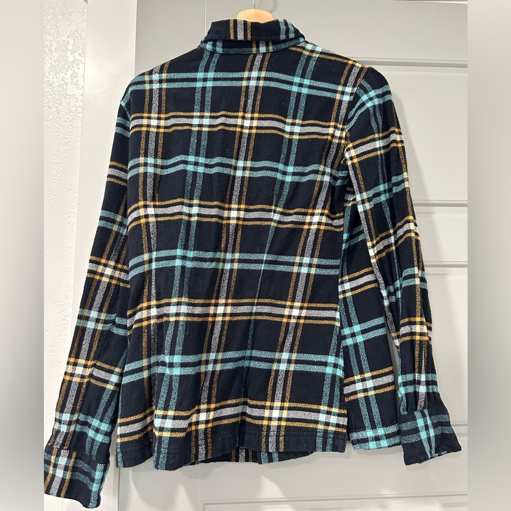 Patagonia Fjord Flannel black, yellow and turquoise plaid - Picture 3 of 4